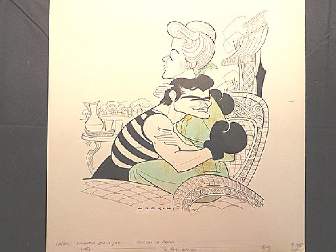 Stanley, Kim. Cheri. 1959: Original pen and ink drawing by Sam Norkin. Signed Norkin and dated 10/11/59. 19" x 12"