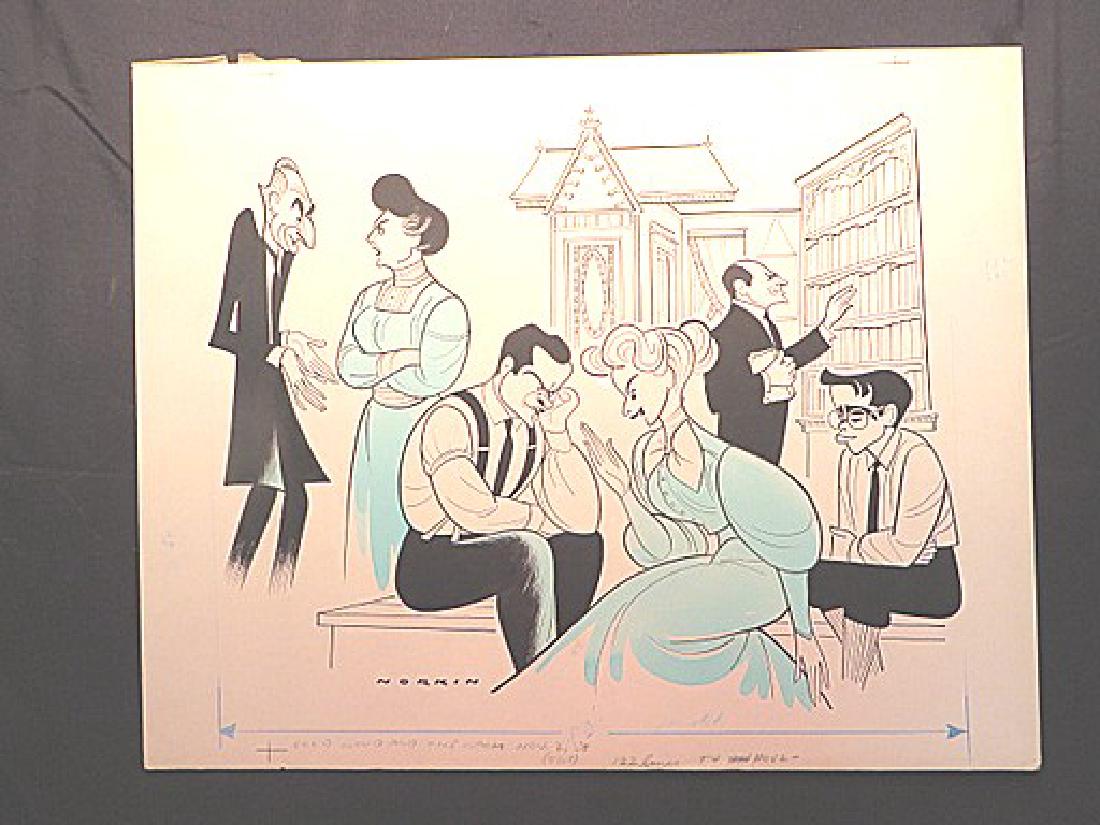 Wallach. Cold Wind and the Warm. 1958: Original pen and ink drawing by Sam Norkin. Signed Norkin and dated 11/02/58. 17" x 21"