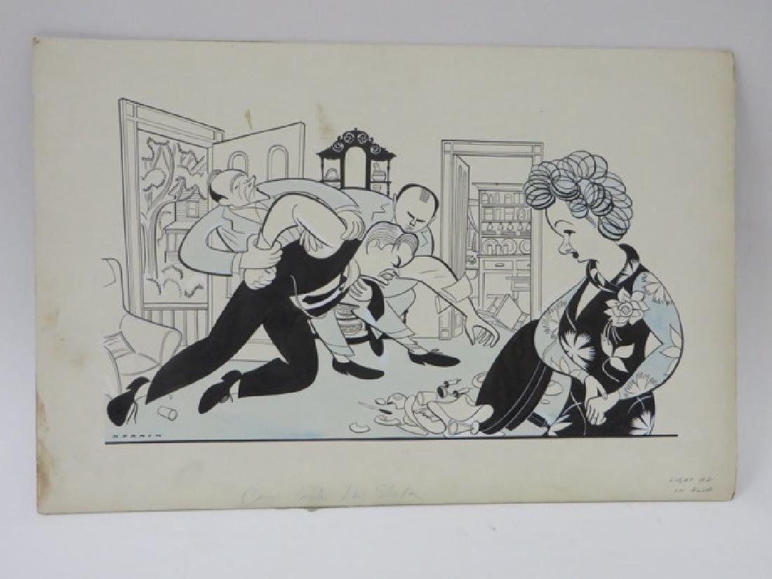 Booth. Come Back Little Sheba. 1949: Original pen and ink drawing by Sam Norkin. Signed Norkin. 13" x 20-1/2"