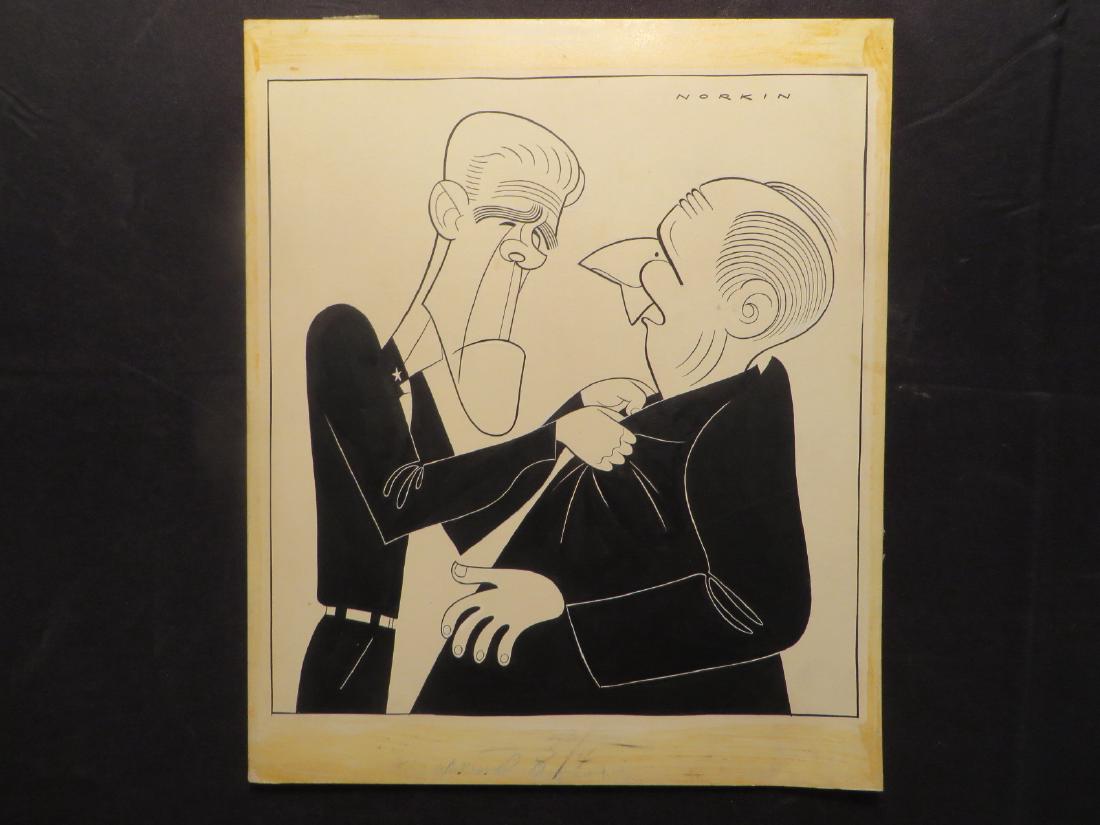 Ford, Paul. Command Decision. 1948: Original pen and ink drawing by Sam Norkin. Signed Norkin. 13" x 11"