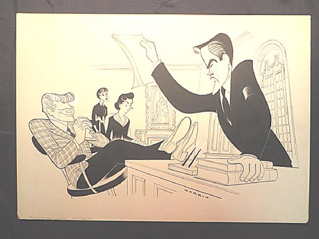 McCarthy. The Day the Money Stopped. NY. 1958: Original pen and ink drawing by Sam Norkin. Signed Norkin.