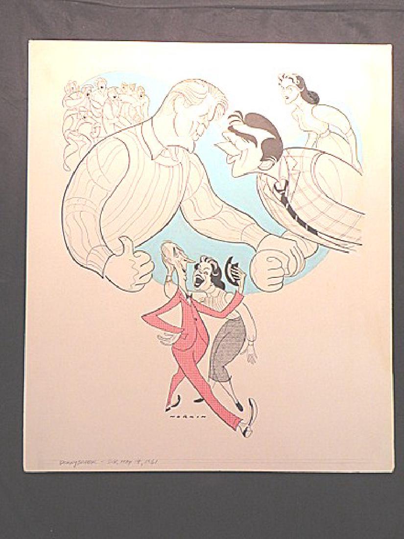 Lund, Bosco. Donnybrook. 1961: Original pen and ink drawing by Sam Norkin. Signed Norkin and dated.