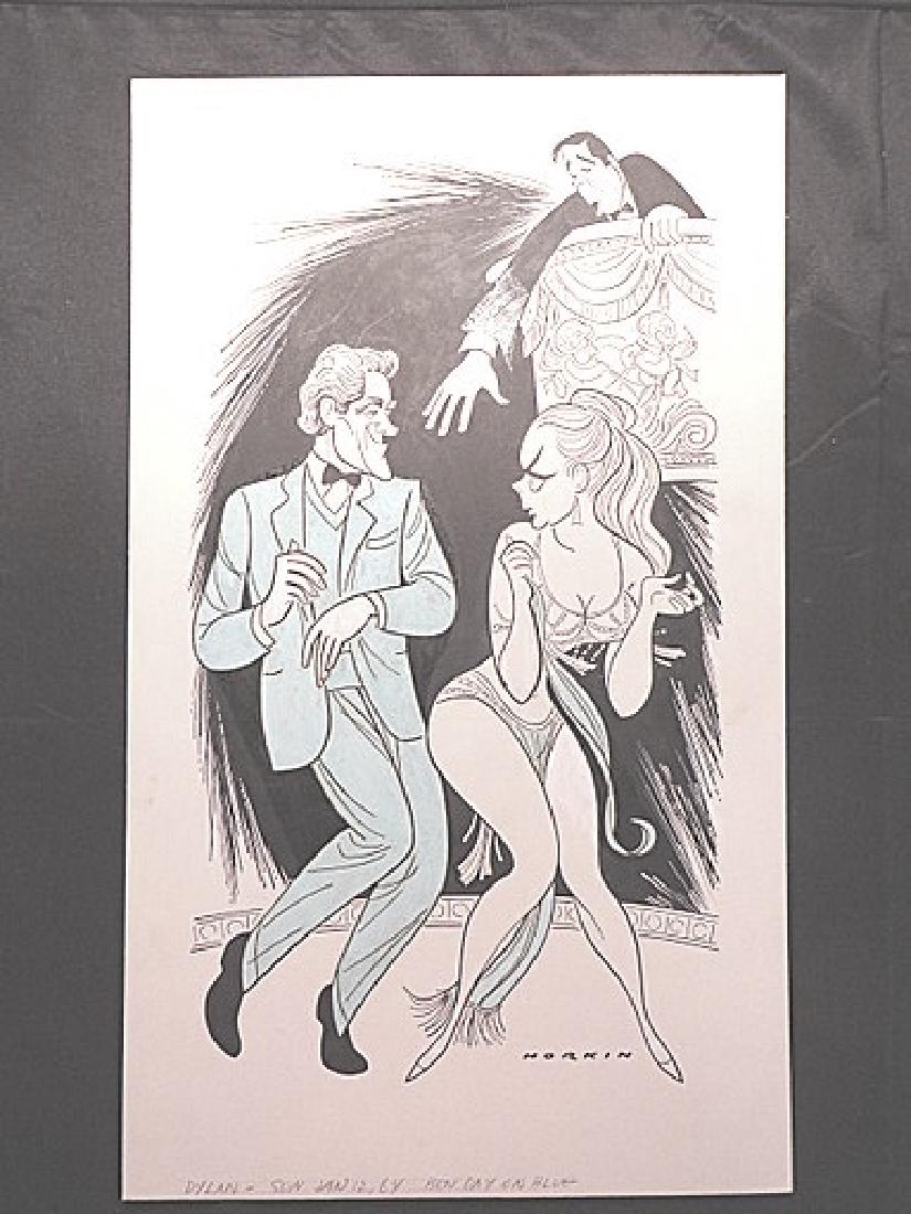 Guinness, Alec. Dylan. NY. 1964: Original pen and ink drawing by Sam Norkin. Signed Norkin and dated Sun, Jan. 12, 1964.
