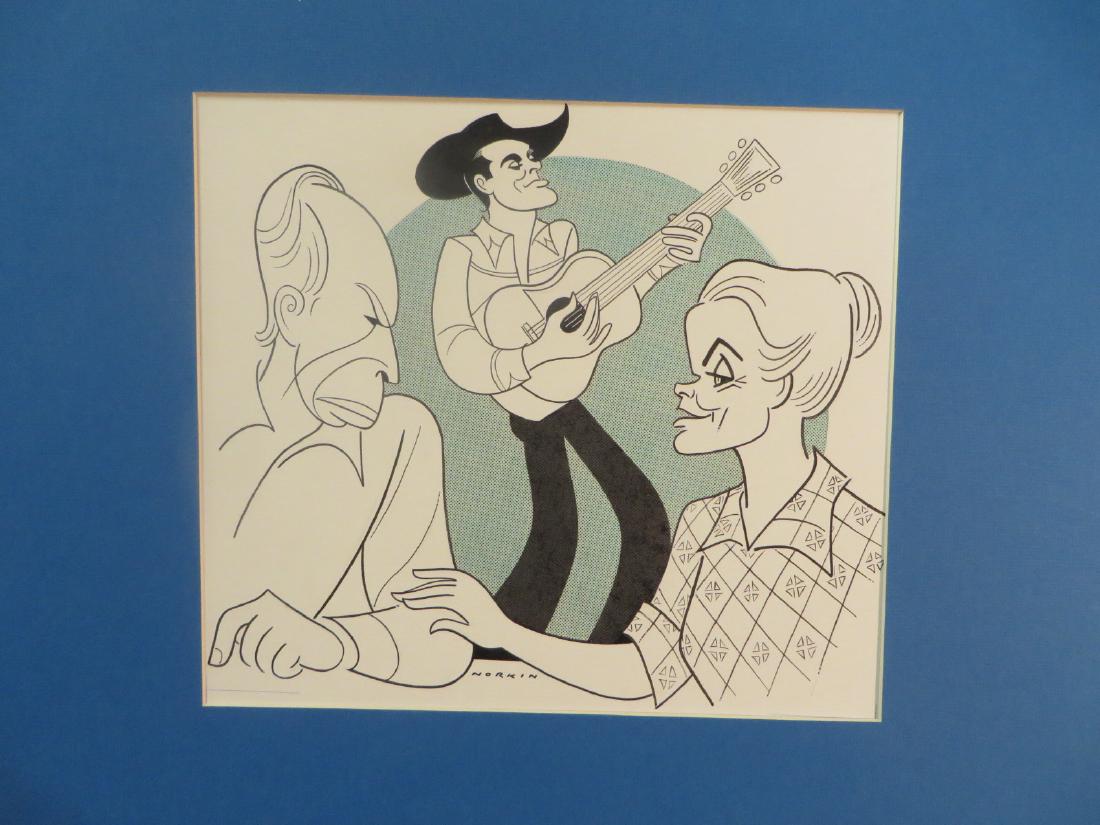 Carradine; Cronyn; Tandy. Foxfire. 1982: Original pen and ink drawing by Sam Norkin. Signed Norkin. 15" x 18"