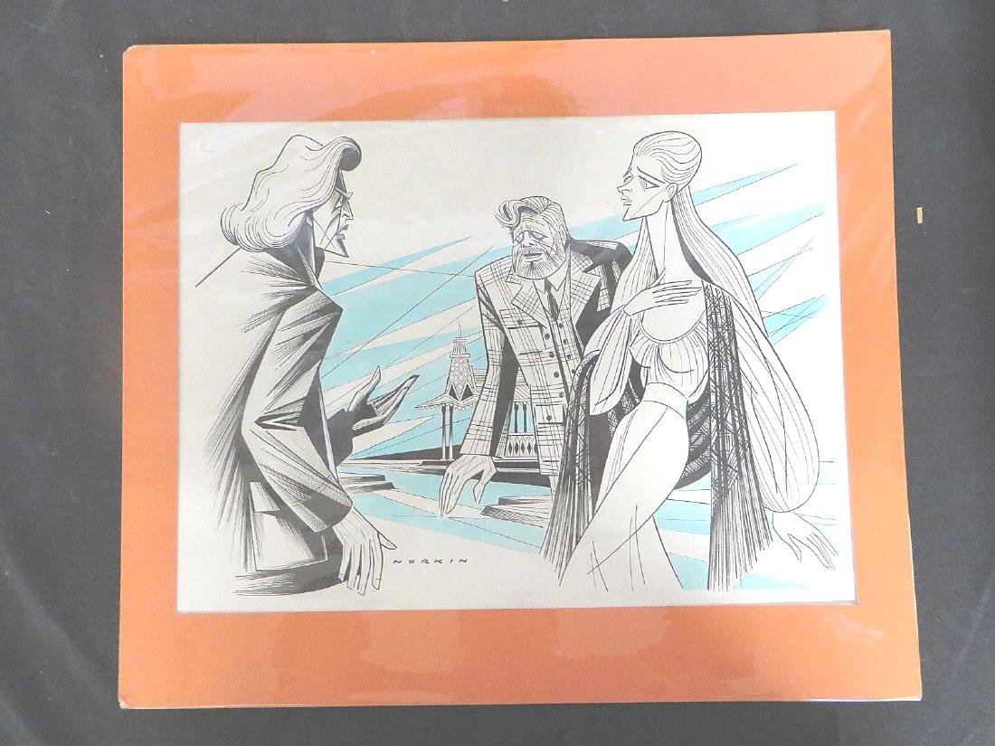 Redgrave, Vanessa. The Lady From the Sea. 1976: Original pen and ink drawing by Sam Norkin. Signed Norkin. 20" x 23-1/2"