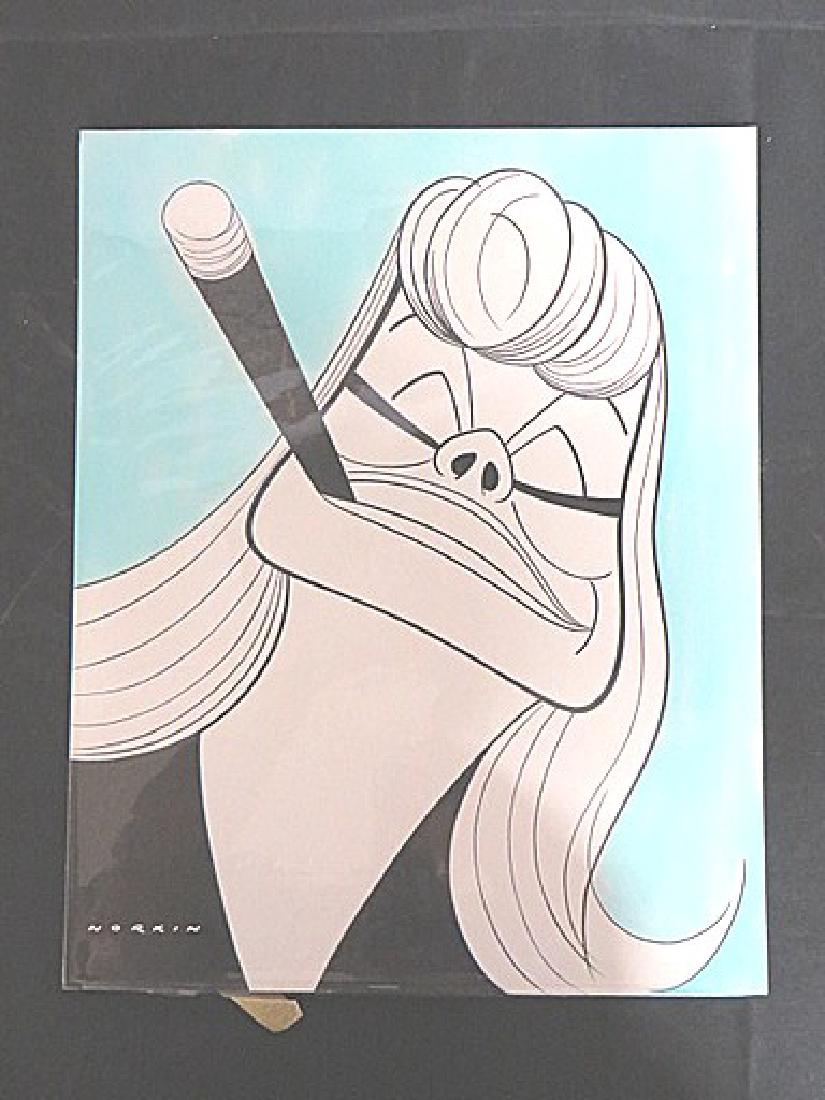 Parsons, Estelle. Miss Marguerita's Way. 1978: Original pen and ink drawing by Sam Norkin. Signed Norkin.