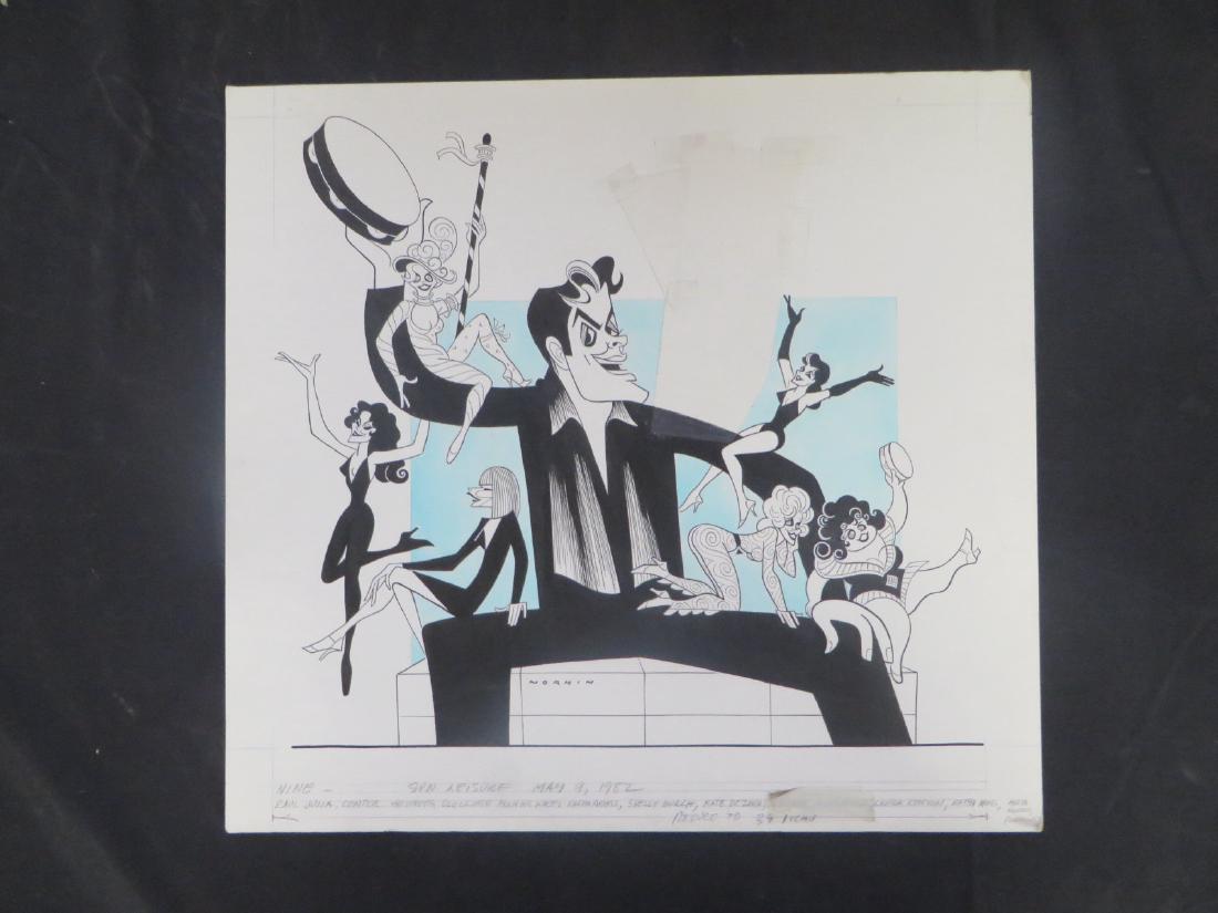 Julia, Raoul & Cast. Nine. 1982: Original pen and ink drawing by Sam Norkin. Signed Norkin and dated 05/09/82. 20" x 22"