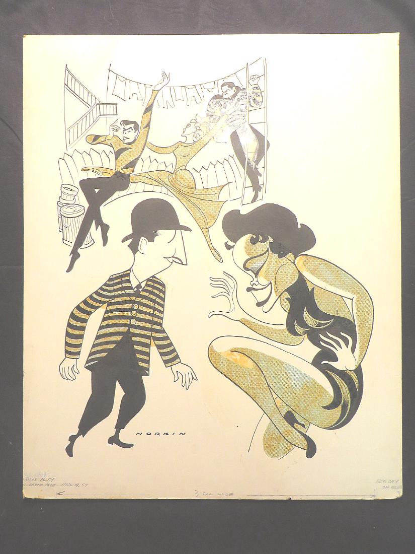 Kitt, Eartha. Shinbone Alley. 1957: Original pen and ink drawing by Sam Norkin. Signed Norkin and dated. 22" x 18"