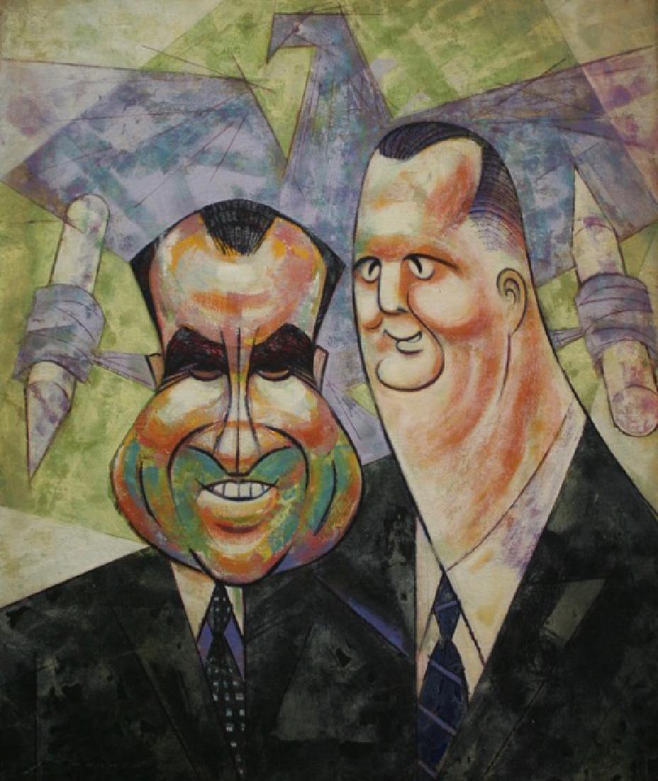 Sam Norkin Painting. Nixon & Agnew: Painting, probably acrylic, on board, Signed Norkin. Lower Left. 24" x 20