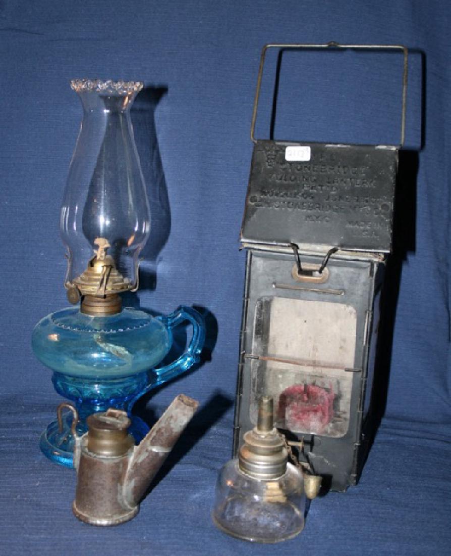 Four Early Lamps and Lanterns inc. Miner's (1 of 3)