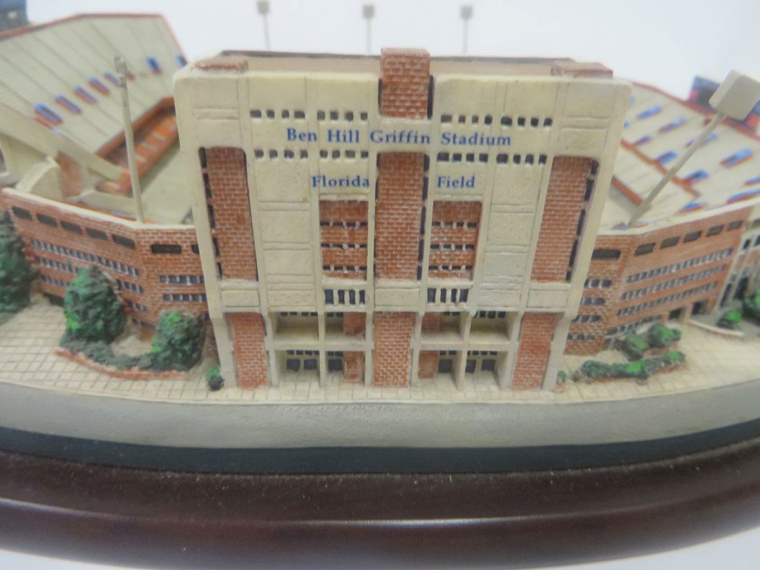 Stadium Model. Ben Hill Stadium. Florida Gators: By Danbury Mint. Exact Replica. On wooden base. 13"L. 9"W.