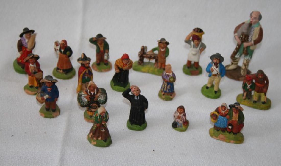 Provence Pottery Figures of Folks at Work (18): Approximately 18 in the lot of various folks doing various jobs. Varying sizes. All approx. 1 1/2"H.