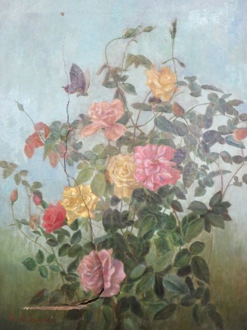 19thC. Oil Still Life. Sgd. Geo. C. Lambdin (1 of 3)