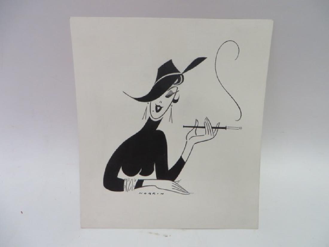 Sam Norkin Original Pen and Ink Illustration: Signed Norkin. 11-1/2" x 10-1/2"