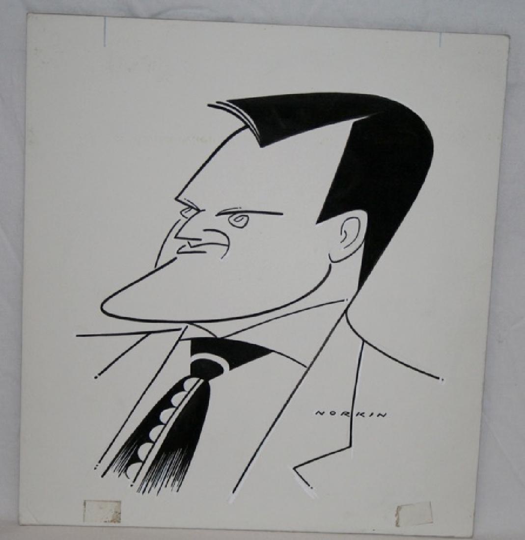 Sam Norkin Pen and Ink Illustration Sgd: Signed Norkin. Perer Allen. 11" x 10"