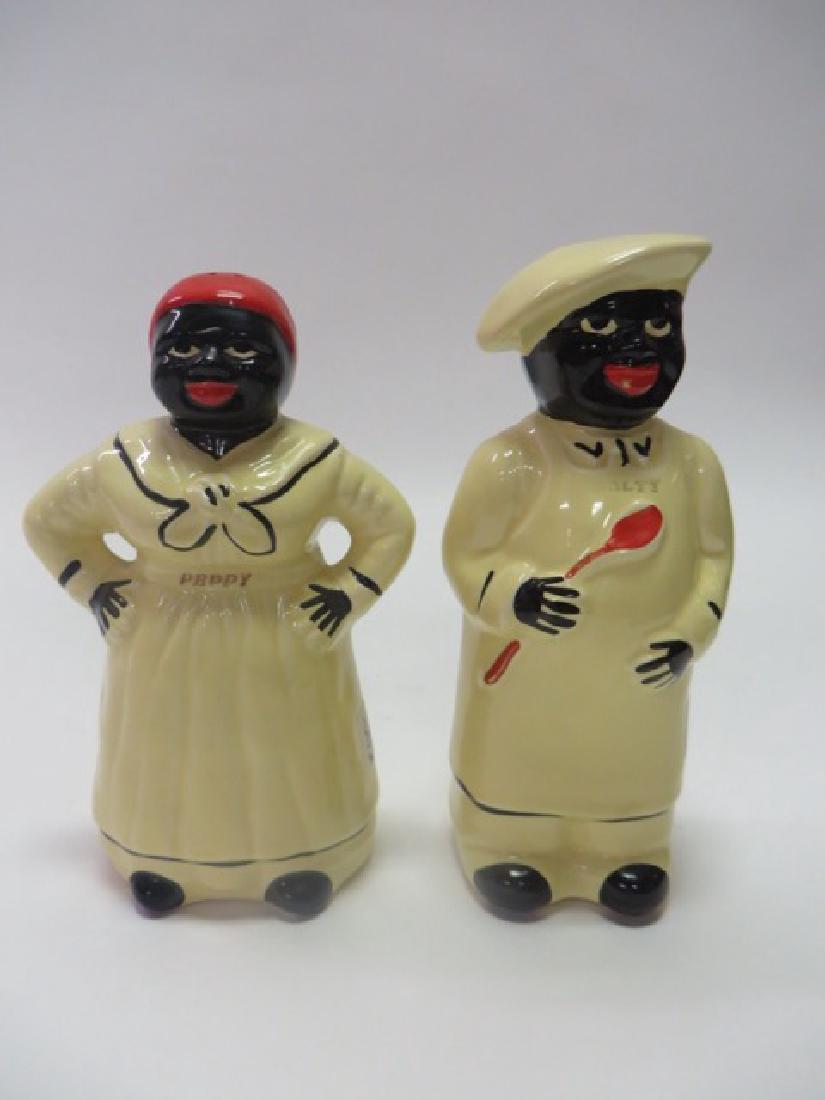 Pr. Aunt Jemima Pottery Shakers: Aunt Jemima and Uncle Mose. 7"H.