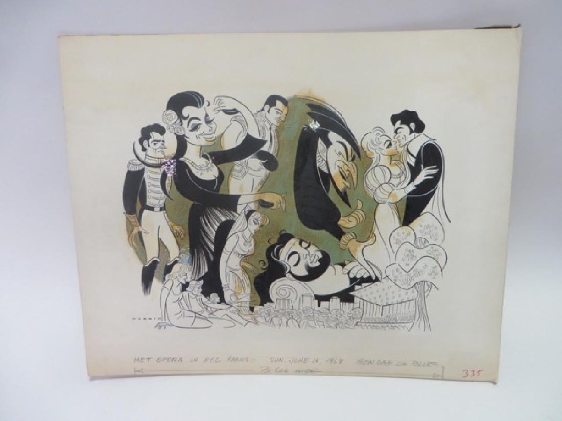 Sam Norkin. Pen and Ink Illustration: Original pen and ink illustration. Met Opera in NYC Parks. 06/16/1968. Signed Norkin. 18.5" H x 23.5" W