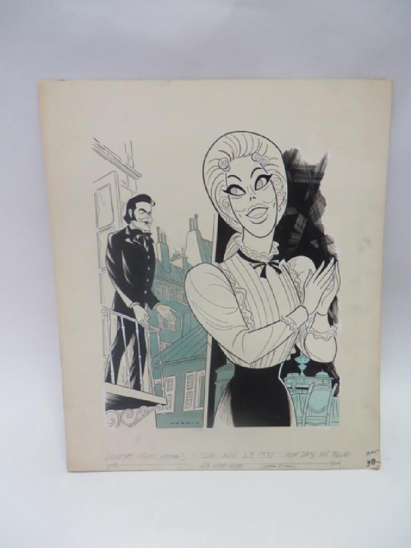 Sam Norkin. Pen and Ink Illustration: Original pen and ink illustration. Louise NYC Opera. 08/29/71. Signed Norkin. 23.5"H x 20" W