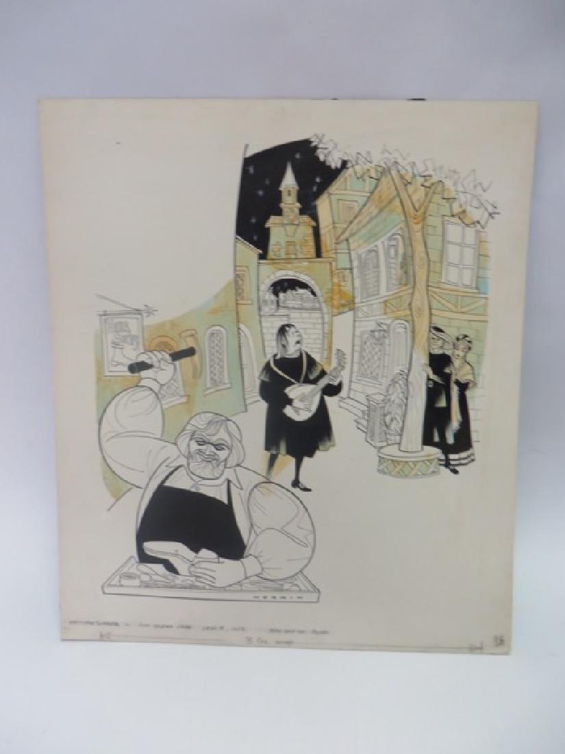 Sam Norkin. Pen and Ink Illustration: Original pen and ink illustration. Meister Singer. 01/18/59. Signed Norkin. 22"H x 19"W