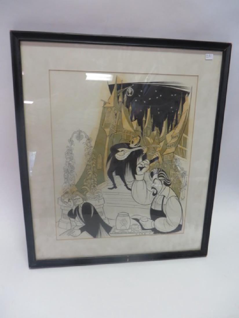 Sam Norkin. Pen and Ink Illustration: Original pen and ink illustration. Untitled. Signed Norkin. 17"H x 14"W