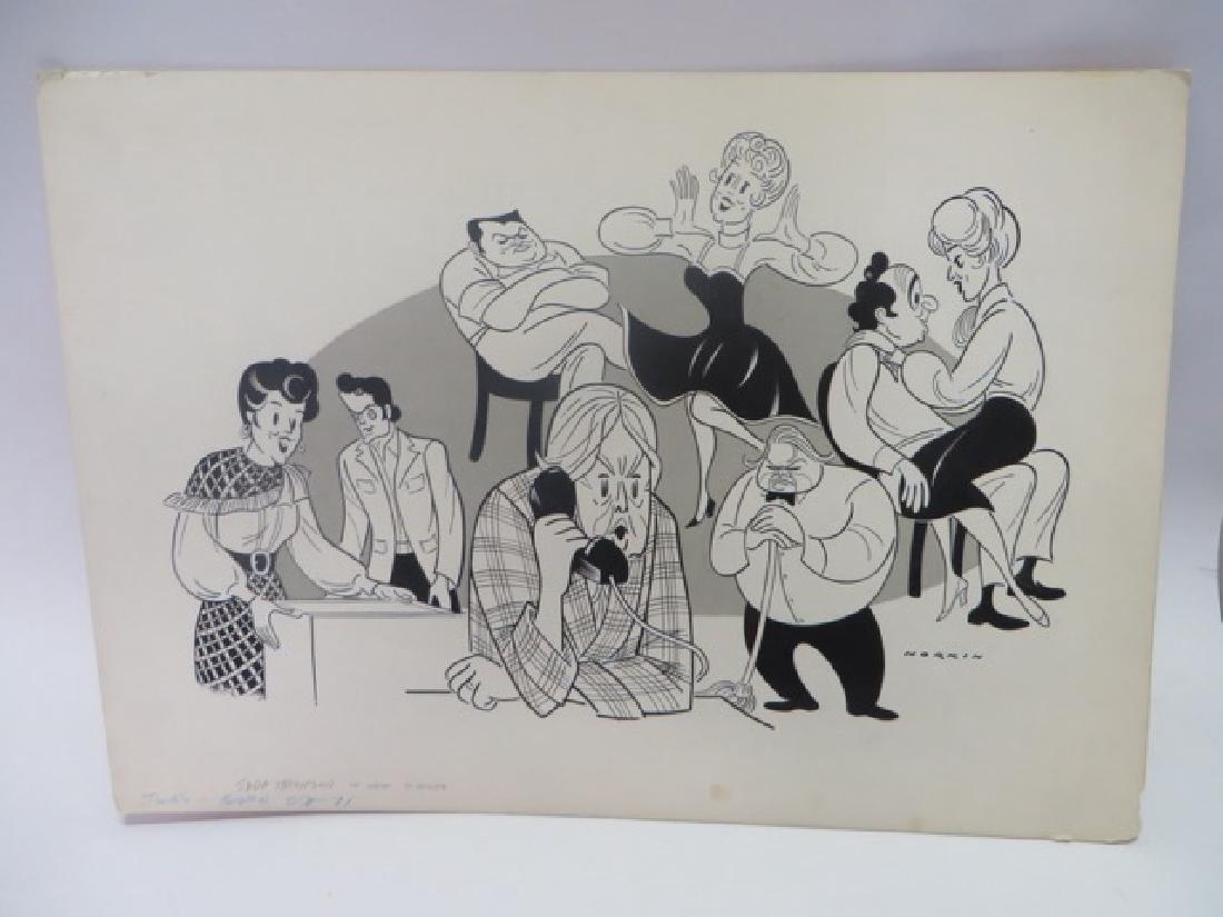 Sam Norkin. Pen and Ink Illustration: Original pen and ink illustration. Twigs. Sada Thompson. Boston Globe.Signed Norkin. Ocober 1971