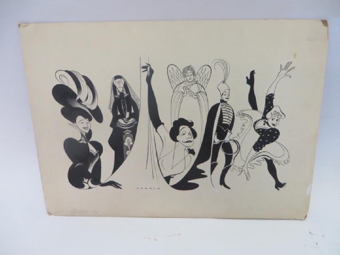 Sam Norkin. Pen and Ink Illustration: Original pen and ink illustration. Paris 1990. 15.50"H x 22"W