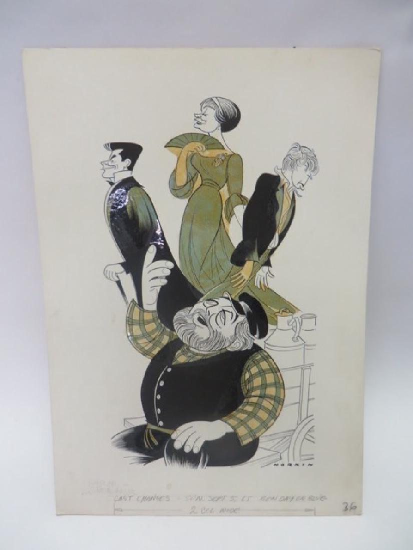 Sam Norkin. Pen and Ink Illustration: Original pen and ink illustration. Cast Changes. Luther Adler. Sunday 09/05/1965. 23.50"H x 16.25"W