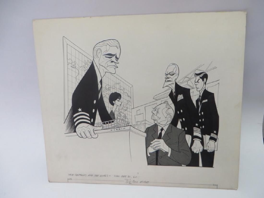 Sam Norkin. Pen and Ink Illustration: Original pen and ink illustration. The Captains and The Kings. Sunday 12/31/1961. 17.75"H x 20.75"W