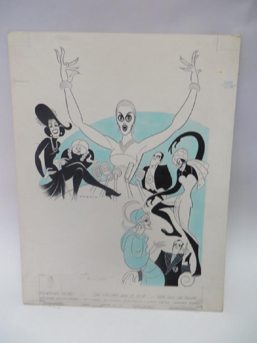 Sam Norkin. Pen and Ink Illustration: Original pen and ink illustration. Broadway Bound. Ann Miller, Mickey Rooney, Bob Gunton, Rise Collins. Sunday Leisure. 08/19/1979