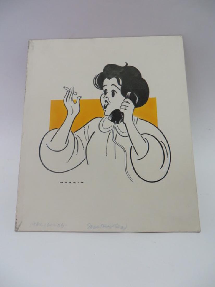Sam Norkin Pen and Ink. Signed: Highlighted original pen and ink. Signed Norkin . Marigolds. Sada Thompson. 12 x 10