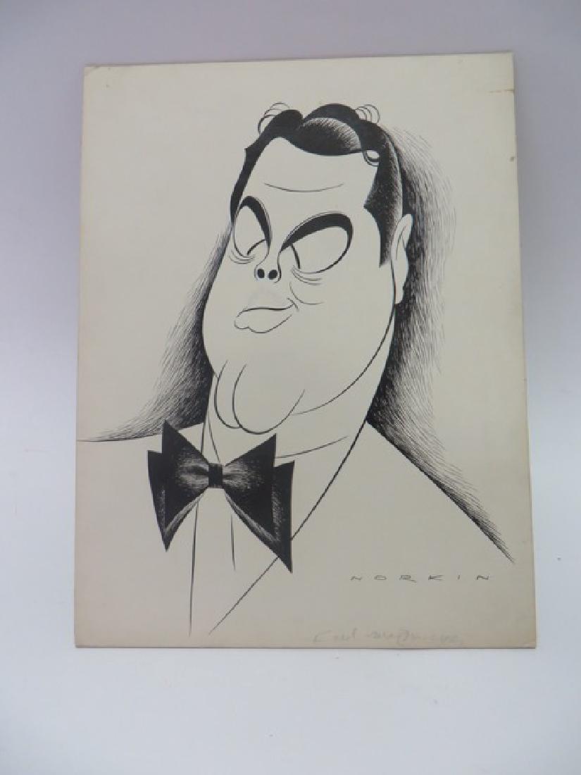 Sam Norkin Pen & Ink MacMurray Sgd.: Portrait of Fred MacMurray. Sgd. Norkin. 12 x 9