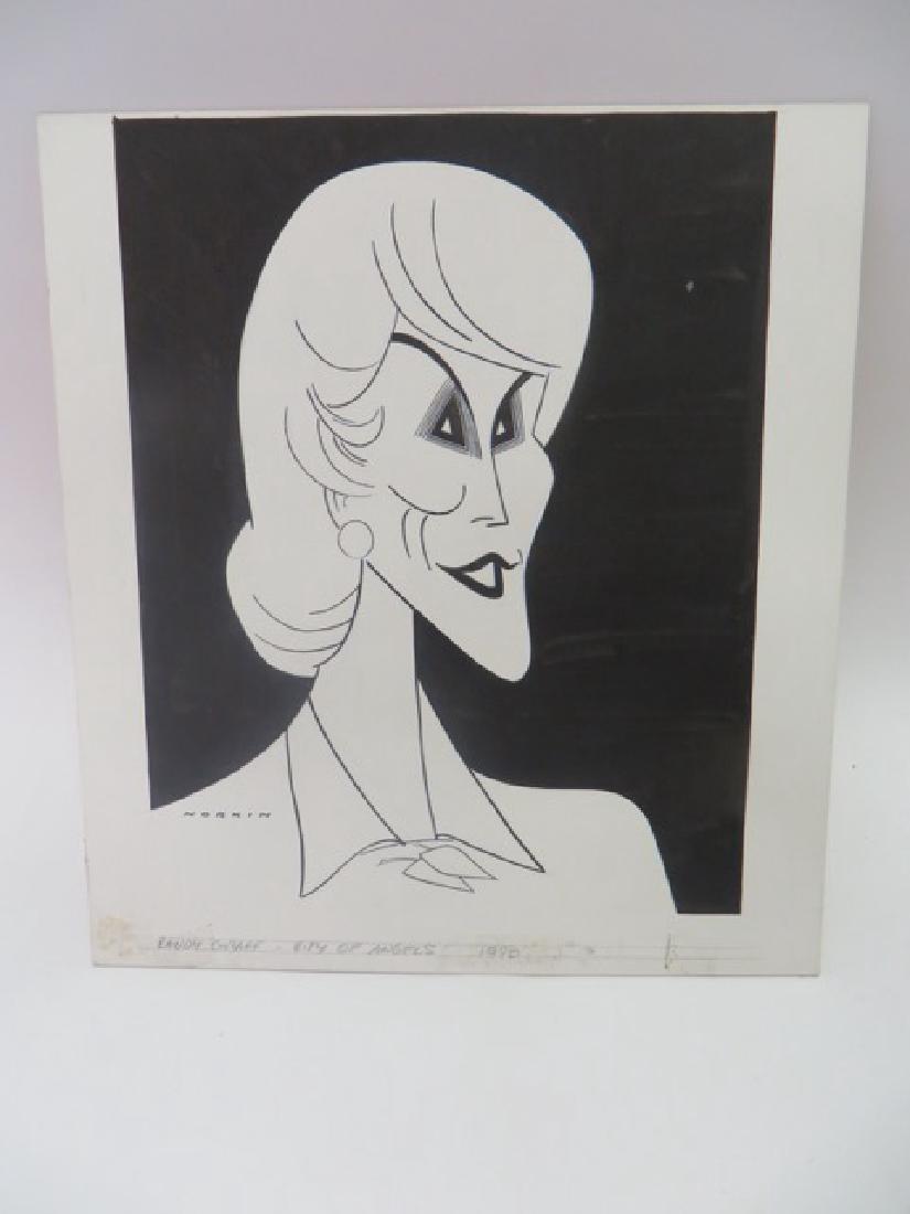 Sam Norkin. Graff. City of Angels Sgd: Original pen and ink illustration, Randy Graff, City of Angels, Signed Norkin. 1990 15 x 14