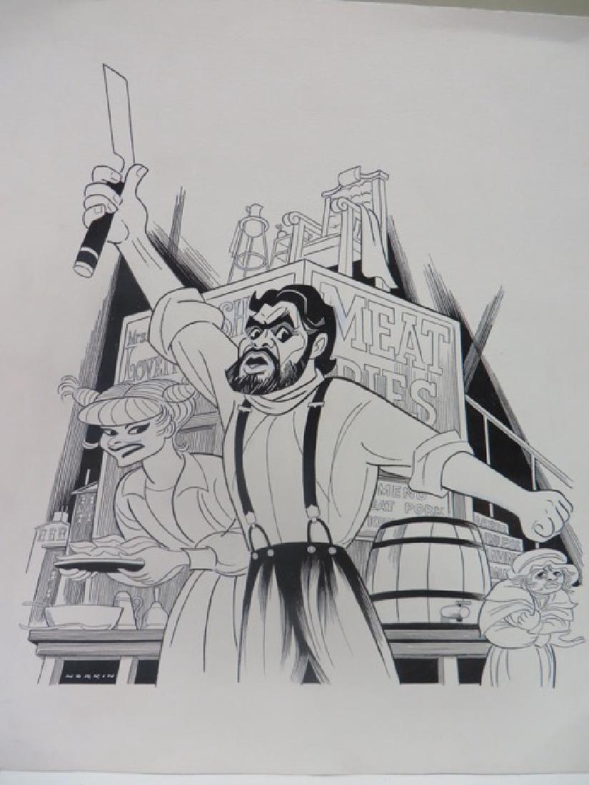 Sam Norkin. Pen and Ink. Signed: Signed Norkin L. L. 22 x 19