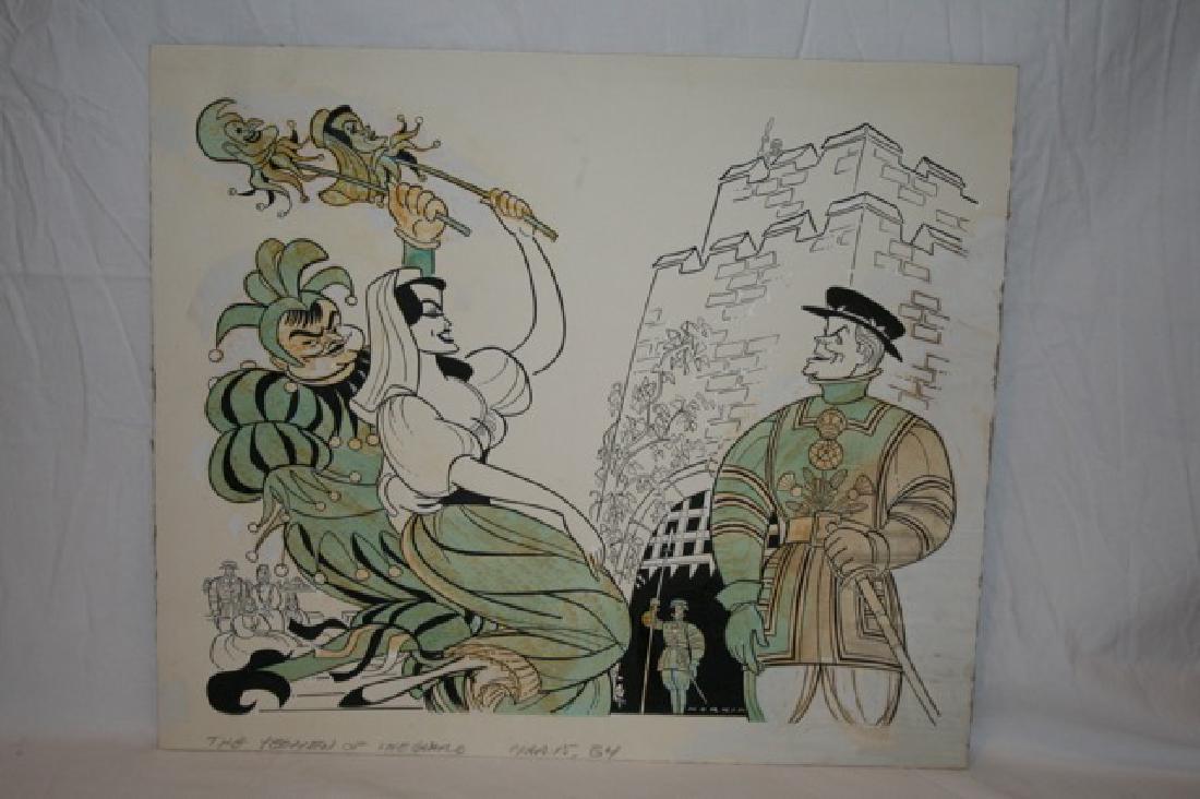 Sam Norkin Pen and Ink Illustration Sgd: Signed Norkin. The Yeoman of the Guard. Mar., 15, '64. 15" x 17-1/2"
