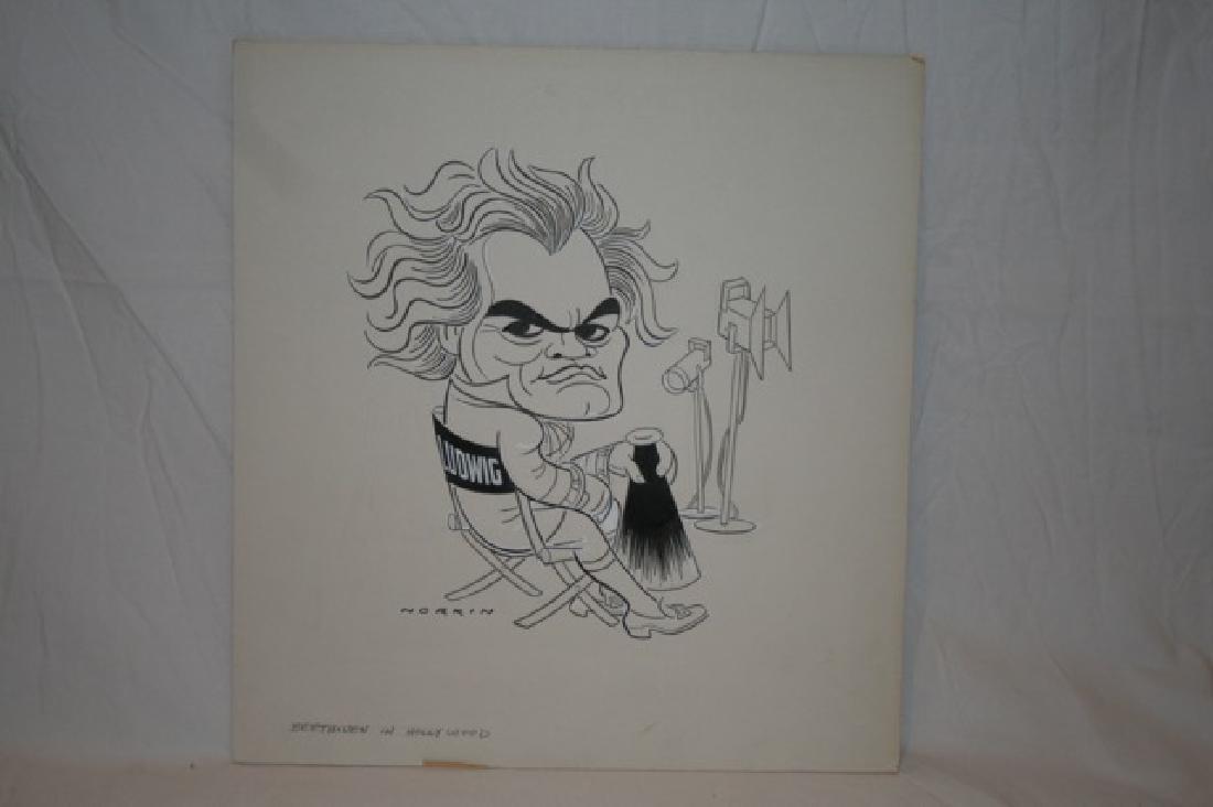 Sam Norkin Pen and Ink Illustration Sgd: Signed Norkin. Beethoven in Hollywood. 15" x 14"