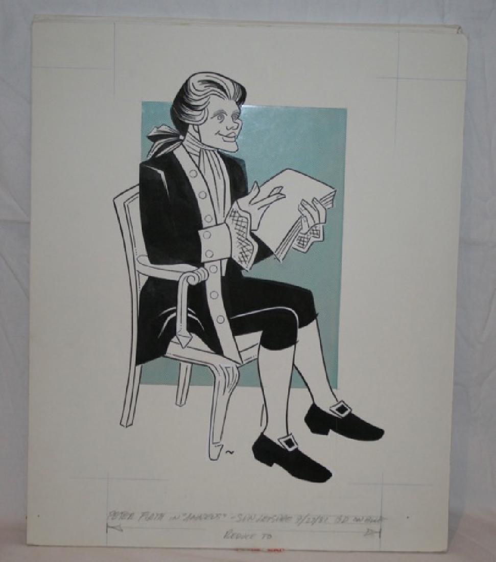 Sam Norkin Pen and Ink Illustration Sgd: Signed Norkin. Peter Firth in "Amadeus" - Sun. Leisure 9/27/81. 16-1/2" x 13-1/2"
