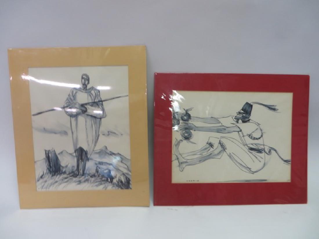 Sam Norkin Watercolors. Signed (2) (1 of 3)