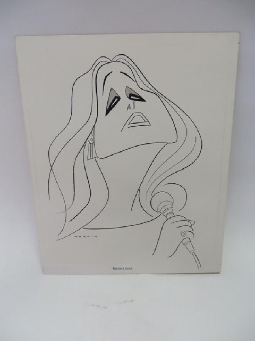 Sam Norkin. Pen & Ink. Signed.: Barbara Cook. Sgd. Norkin. 17 x 14