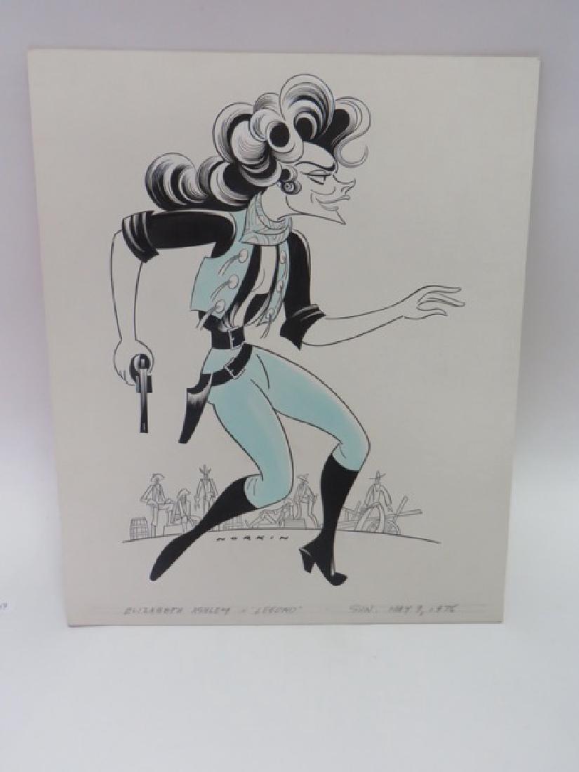 Sam Norkin. Eliz. Ashley. Legend. Sgd.: 1976. Signed Norkin. Orig. pen and ink . 17 x 14