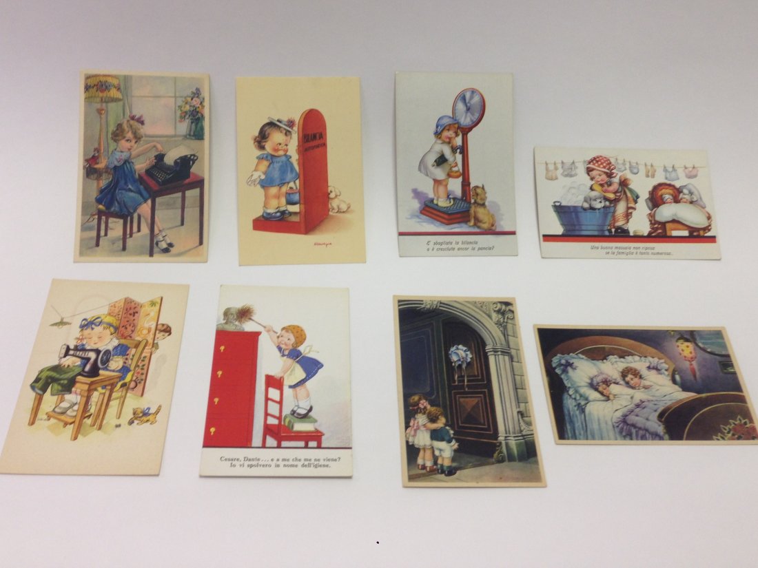 Italian Postcards. Children (8) (1 of 2)
