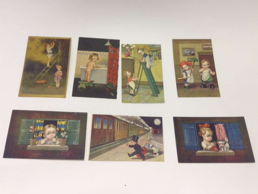 Colombo Italian Postcards. Children (7): Various Scenes. All signed. All unused.