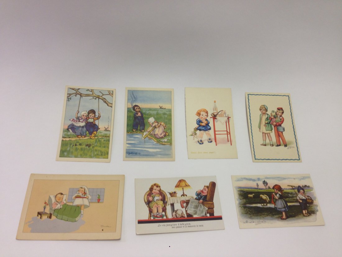 Italian Postcards. Scenes of Children (7): Various makers inc. Colombo. All unused. Seven in the lot