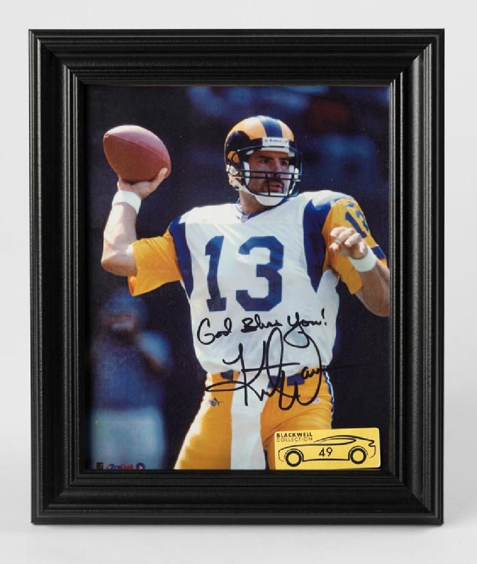 Kurt Warner Signed Photograph with Box of "Warner's (1 of 2)