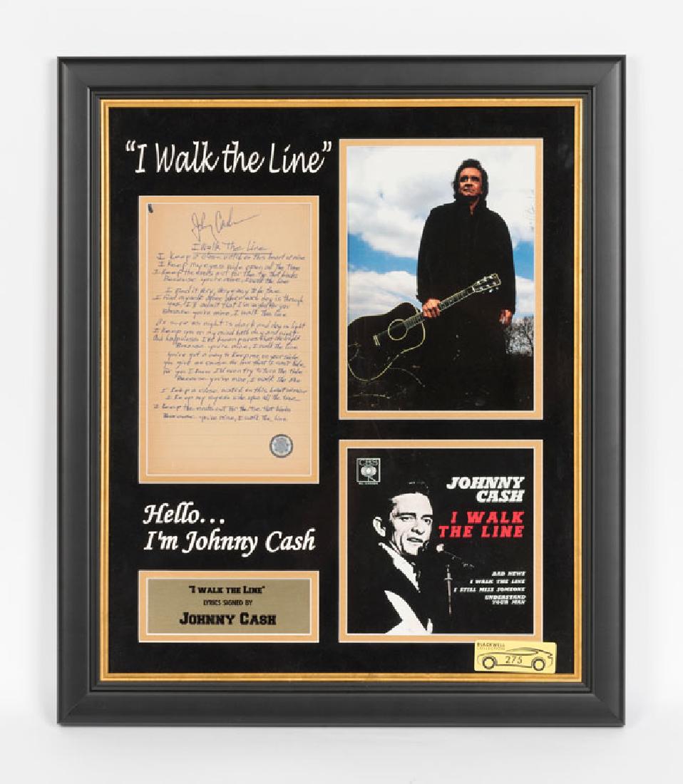 Johnny Cash "I Walk The Line" Signed Lyrics (1 of 2)