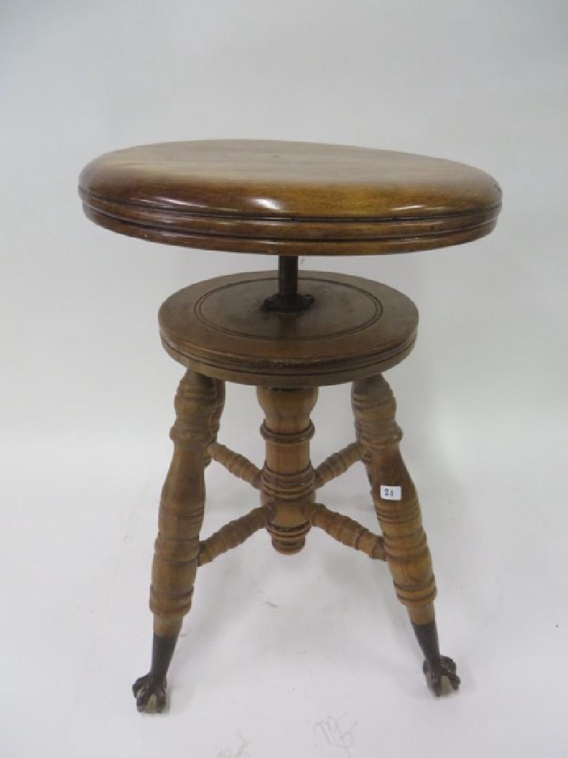 Antique Maple Piano Stool (1 of 3)