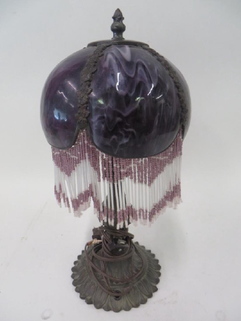 Art Nouveau Table Lamp. Glass Shade. (1 of 2)