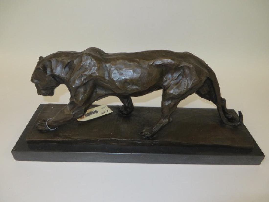Bronze Art Deco Tiger. Marble Base (1 of 4)