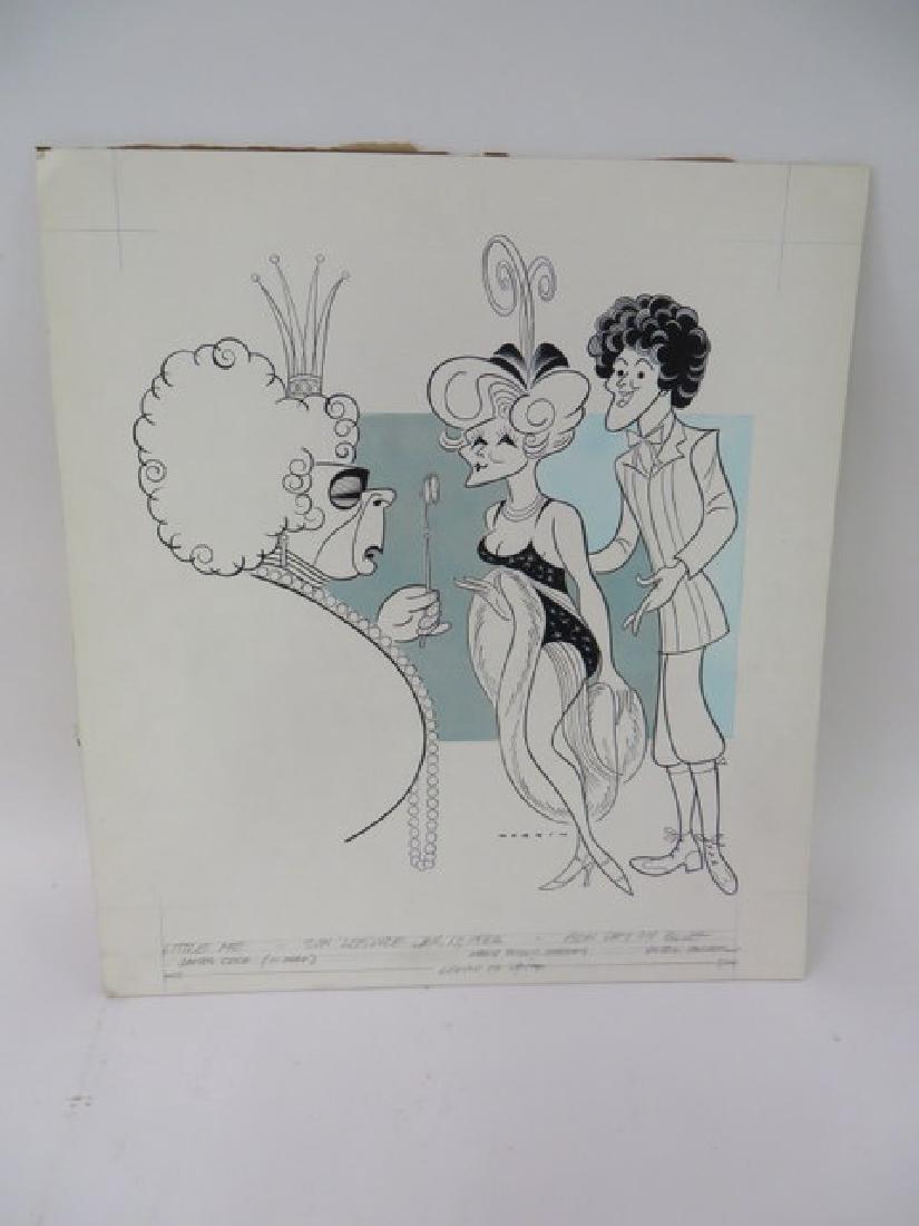 Sam Norkin Original Pen and Ink Sgd.: Little Me. Jan 17, 1982. James Coco (In Drag) Mary Gordon Murray and Victor Garber. Signed Norkin 21"H. x 19"W
