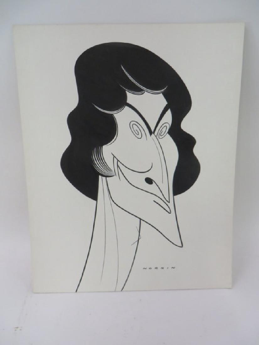 Sam Norkin. Original Illustration. Sgd.: Unidentified portrait. Signed Norkin 20"H. x 16"W