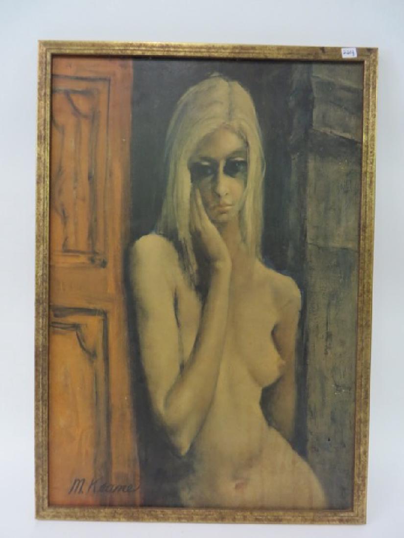M. Keane. Wistful Woman. Signed Print. (1 of 3)